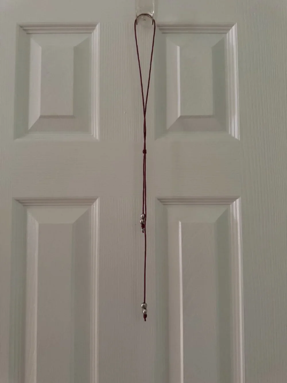 DoDo - Pepita Lariat Neckless, Sterling Silver + Burgundy Cotton Cord - Picture 9 of 12